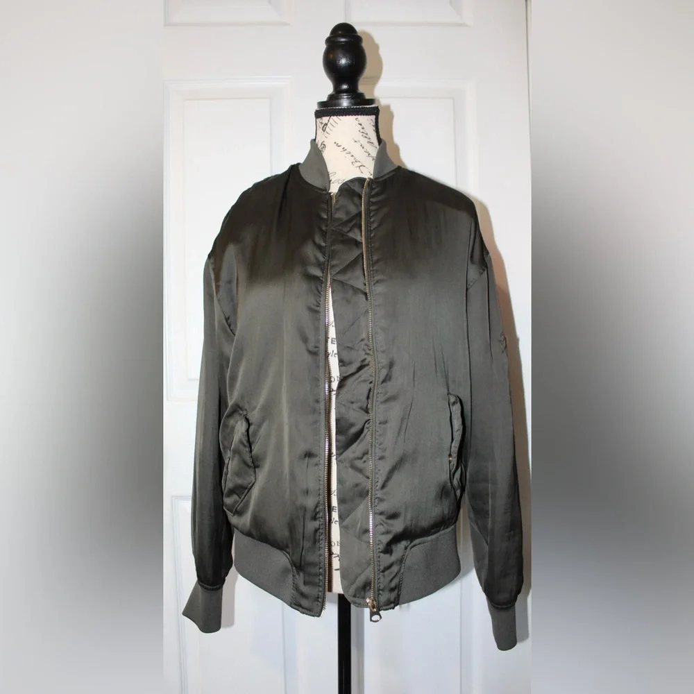 Army Green Bomber Jacket - Picture 4 of 7
